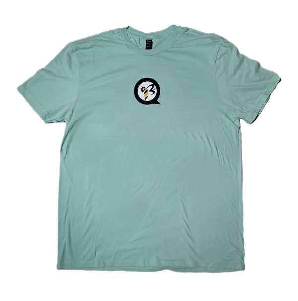 Front view of a Women's QBEE T-shirt in Mint, featuring a decorative design.